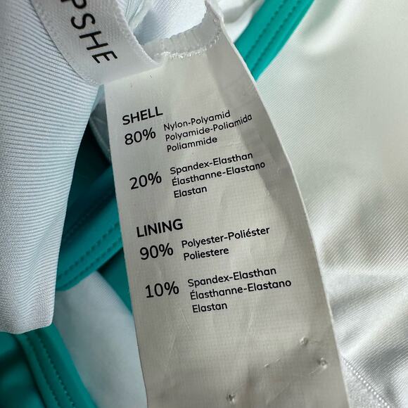 Cupshe Women's  Falbala Bikini XXL Teal ruffled top adjustable straps - Picture 11 of 13